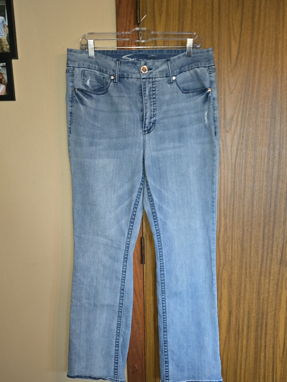 Seven7 Light Blue Flare Jeans for Women
